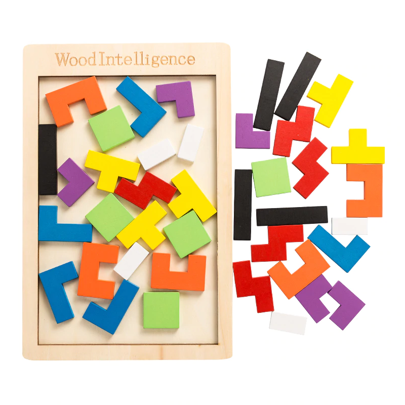 Tangram Madera Didactico Puzzle Armar Figuras Tetris Logica – Cube Star