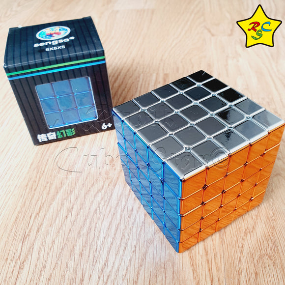 5x5 Metalizado Cubo Rubik Sengso Metalico Espejo Brillante