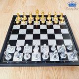 Ajedrez Mediano Magnetico Dorado Y Plateado Lujo De Chess