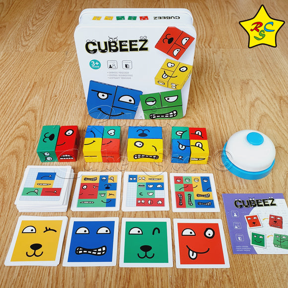 Juego Cubeez Bloques Battle Caras Cubos Color Tarjeta Timbre