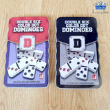 Domino 28 Fichas Color Doble 6 Juego Mesa Caja Metalica