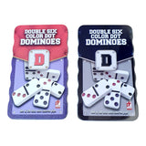 Domino 28 Fichas Color Doble 6 Juego Mesa Caja Metalica