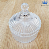 Dulcera Vidrio Recipiente Bombonera Lujo Rayas Decoracion
