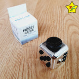 Fidget Cube Goma Metalizado Antiestres 6 En 1 Alta Calidad