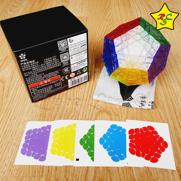 Gigaminx 5x5 Megaminx Yuxin Transparente Limitad + Pegatinas