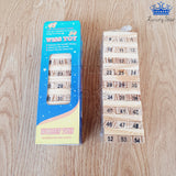 Jenga Madera Numeros Mini Juego Mesa Bloques Dados Pequeño