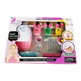 Kit Manicure Infantil Con Secador + Esmalte Uñas Y Diseños