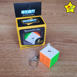 Llavero 3x3 Qiyi Cubo Rubik 3 Cm Plano Stickerless Original