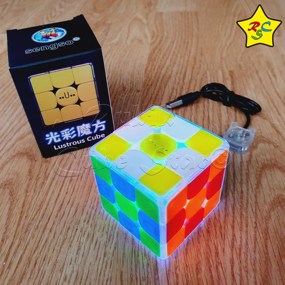 3x3 Alumbra Lustrous Shensghsou Cubo Rubik Luz Led Speed