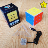 Cubo Rubik Alumbra 3x3 Lustrous Magnetico Sengso Luz Led