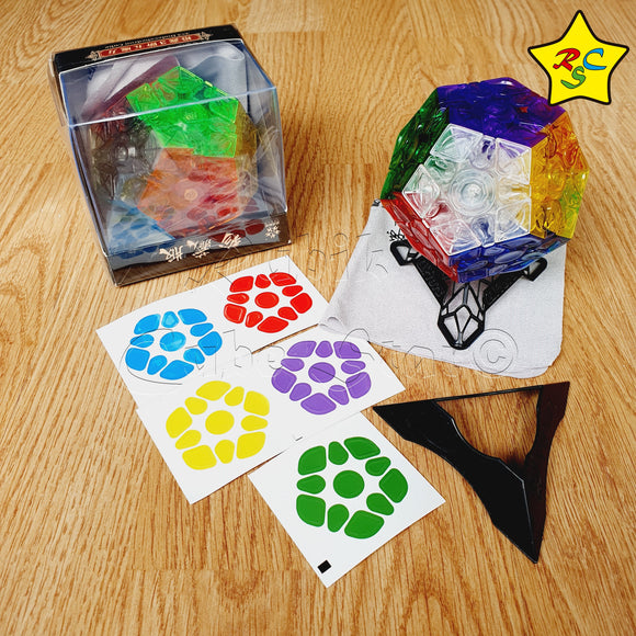 Megaminx Transparente 3x3 Cubo Rubik Yuxin + Pegatinas