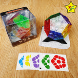 Megaminx Transparente 3x3 Cubo Rubik Yuxin + Pegatinas