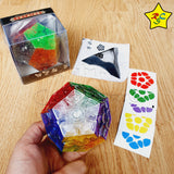 Megaminx Transparente 3x3 Cubo Rubik Yuxin + Pegatinas