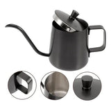Tetera Cuello Ganso Acero Inoxidable Bebidas Negra Con Tapa