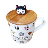 Mug Pocillo Perros Canino Ceramica Detalle + Tapa + Cuchara