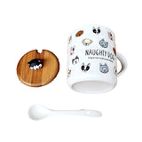 Mug Pocillo Perros Canino Ceramica Detalle + Tapa + Cuchara