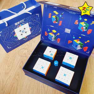 Pack Cubos Rubik 2x2, 3x3, 4x4, 5x5 Meilong Magnéticos Moyu