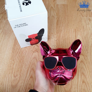 Parlante Perro Pug Bluetooth Gafas Metalizado 10 W Premium