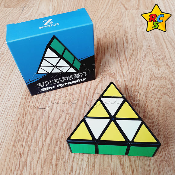 Slim Pyraminx 3x3x1 Cuboide Piramide Puzzle Negro Mod