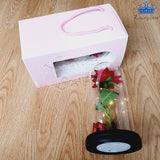 Rosa Eterna Roja Luz Led Alumbra Regalo Detalles Mujer