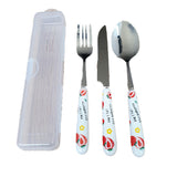 Set Cubiertos X3 Acero Frutas Cuchara Cuchillo Tenedor Lujo