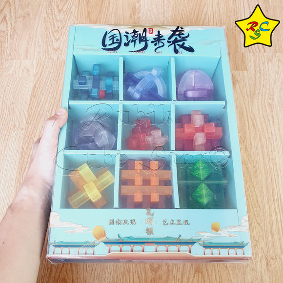 Set Puzzles Ensamblar X9 Qiyi Caja Regalo Rompecabezas