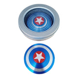 Spinner Capitan America Azul Metalico Escudo Spin Brillante