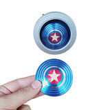 Spinner Capitan America Azul Metalico Escudo Spin Brillante