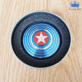 Spinner Capitan America Azul Metalico Escudo Spin Brillante