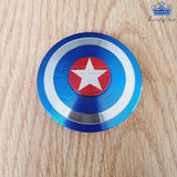 Spinner Capitan America Azul Metalico Escudo Spin Brillante