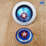 Spinner Capitan America Azul Metalico Escudo Spin Brillante