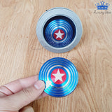 Spinner Capitan America Azul Metalico Escudo Spin Brillante