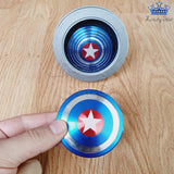 Spinner Capitan America Azul Metalico Escudo Spin Brillante