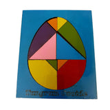 Tangram Ovoide Madera Puzzle Huevo Colores Juego Mental