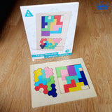 Tangram Calendario Madera Colores Puzzle Rompecabezas Figura