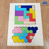 Tangram Calendario Madera Colores Puzzle Rompecabezas Figura