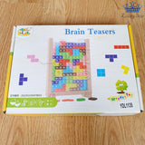 Juego Tangram Tetris De Mesa Real Fichas Colores + Tablero