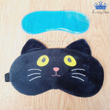 Tapa Ojos Gato Antifaz Para Dormir Anteojos Fieltro Gel Frio