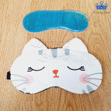 Tapa Ojos Gato Antifaz Para Dormir Anteojos Fieltro Gel Frio