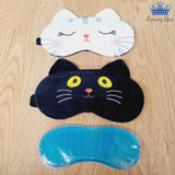 Tapa Ojos Gato Antifaz Para Dormir Anteojos Fieltro Gel Frio