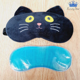 Tapa Ojos Gato Antifaz Para Dormir Anteojos Fieltro Gel Frio
