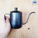 Tetera Cuello Ganso Acero Inoxidable Bebidas Negra Con Tapa