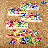 Tri Domino Triangular Madera Familia Juego Mesa Amigos