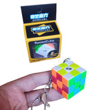 Llavero 3x3 Qiyi Cubo Rubik 3 Cm Plano Stickerless Original