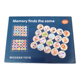 Juego Memoria Animales Encontrar Pares Ingles Fichas Madera