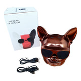 Parlante Perro Pug Bluetooth Gafas Metalizado 10 W Premium