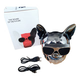 Parlante Perro Pug Bluetooth Gafas Metalizado 10 W Premium