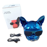 Parlante Perro Pug Bluetooth Gafas Metalizado 10 W Premium