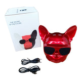 Parlante Perro Pug Bluetooth Gafas Metalizado 10 W Premium