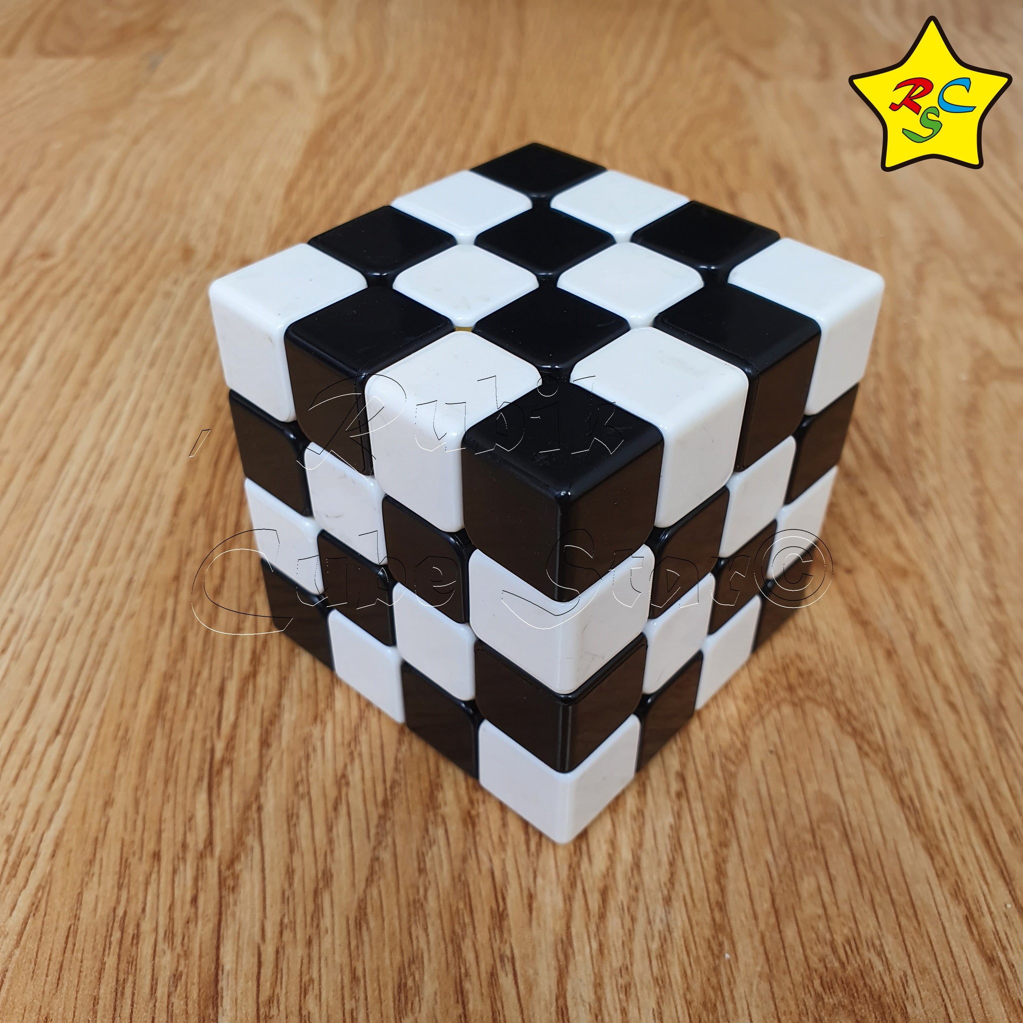 Cubo Mágico 4x4x4 Melquiades Xadrez Preto E Branco